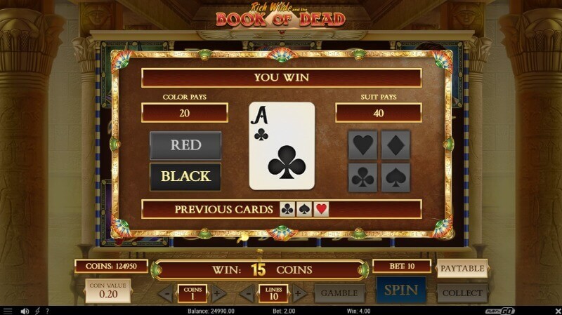 Book of Dead Slot Gamble Feature