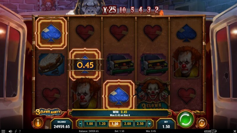 3 Clown Monty Slot Interface