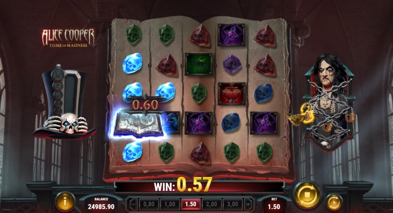 Alice Cooper and the Tome of Madness slot win combination