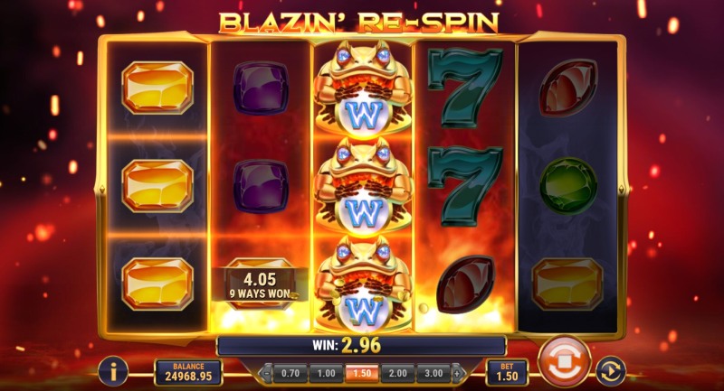 Blazin' Bullfrog slot re-spin feature