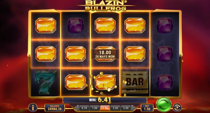 Blazin' Bullfrog slot win combination