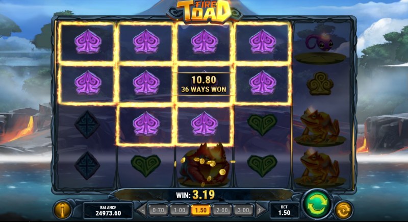 Fire Toad slot win combination