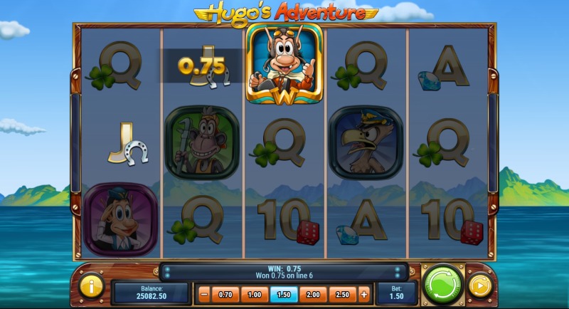 Hugo's Adventure slot win combination