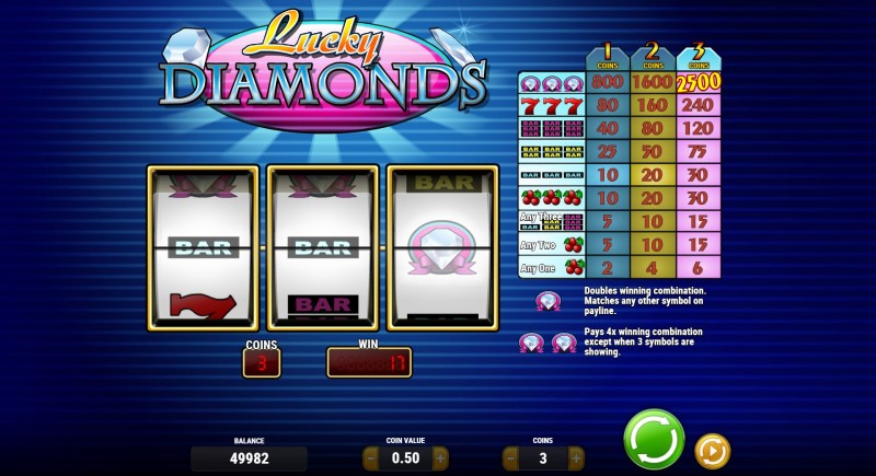 Lucky Diamonds slot wild feature