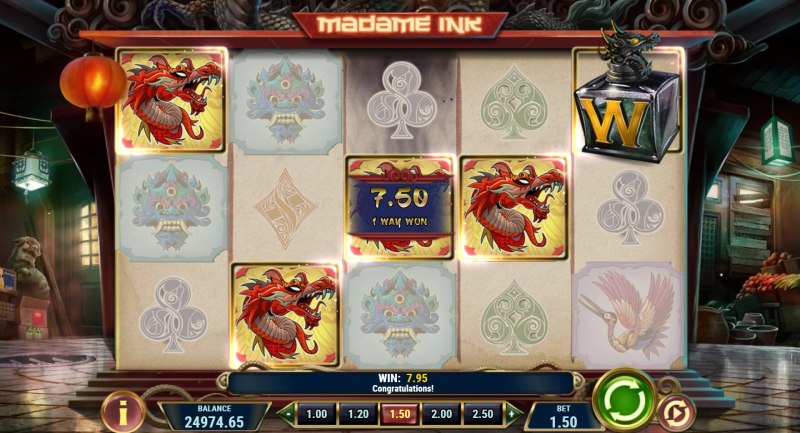 Madame Ink slot win combination