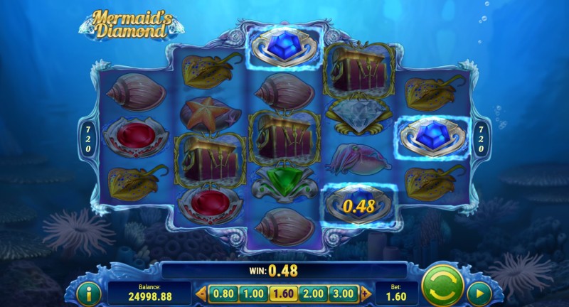 Mermaids Diamond slot win combination