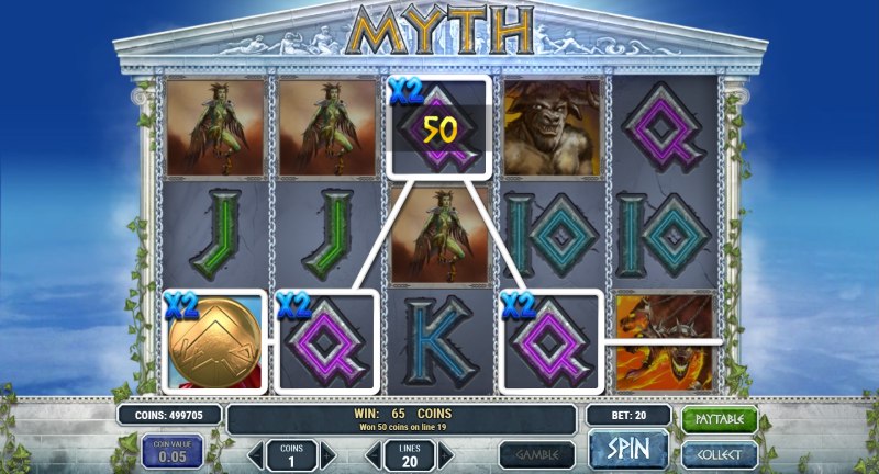 Myth slot wild feature