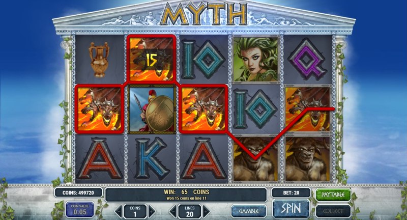 Myth slot win combination