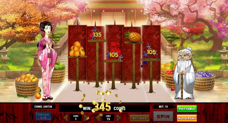 Ninja Fruits slot bonus game
