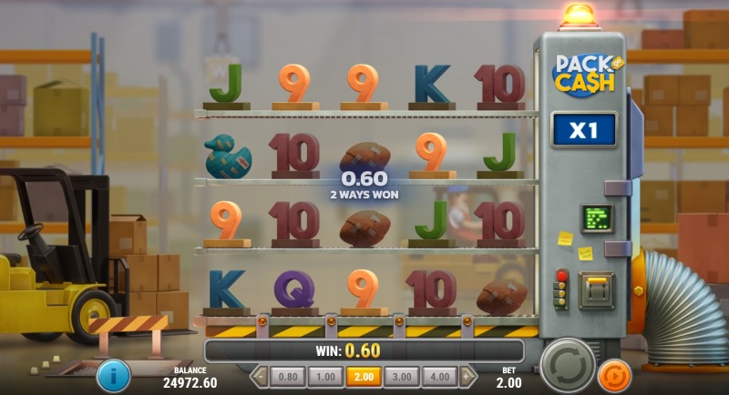 Pack and Cash slot win combination