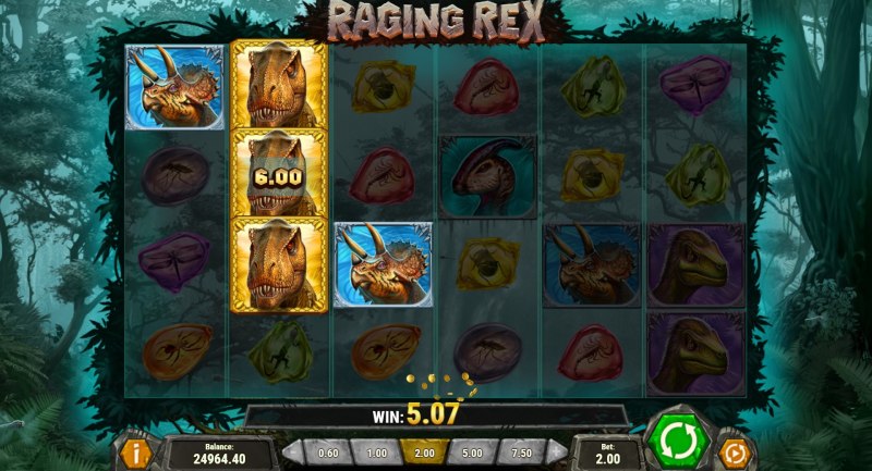Raging Rex slot win combination