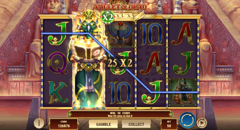 Rich Wilde and The Amulet of Dead slot win combination