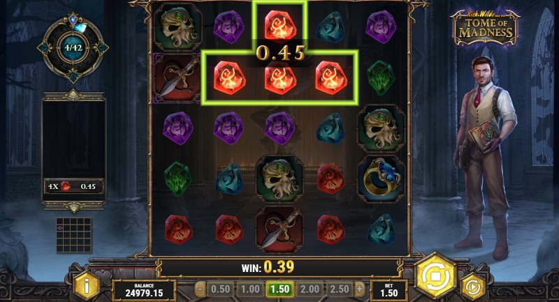 Rich Wilde and the Tome of Madness slot win combination
