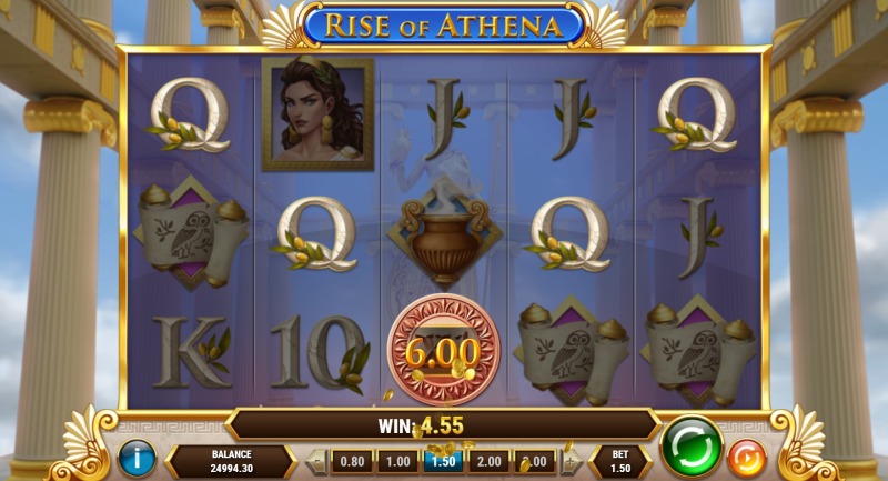Rise of Athena slot win combination