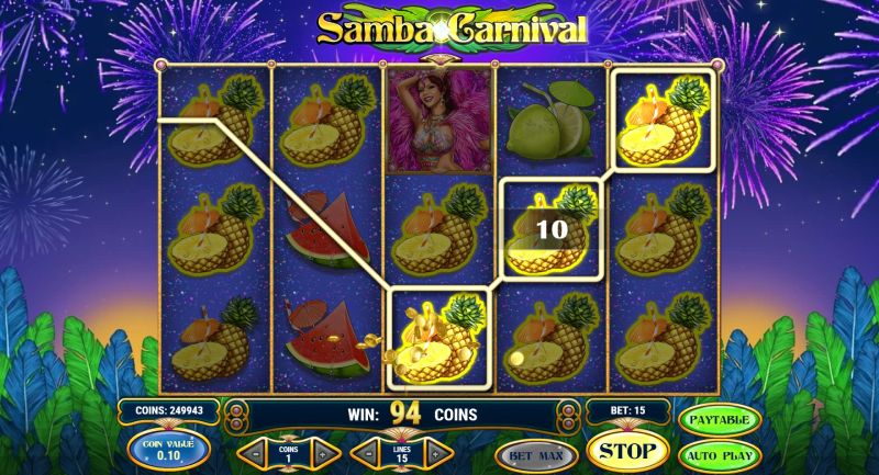 Samba Carnival slot win combination