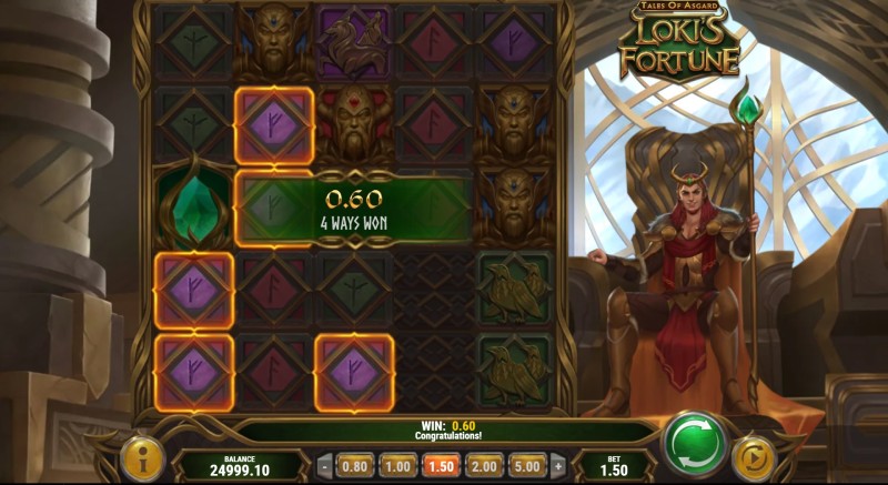 Tales of Asgard Lokis Fortune slot win combination