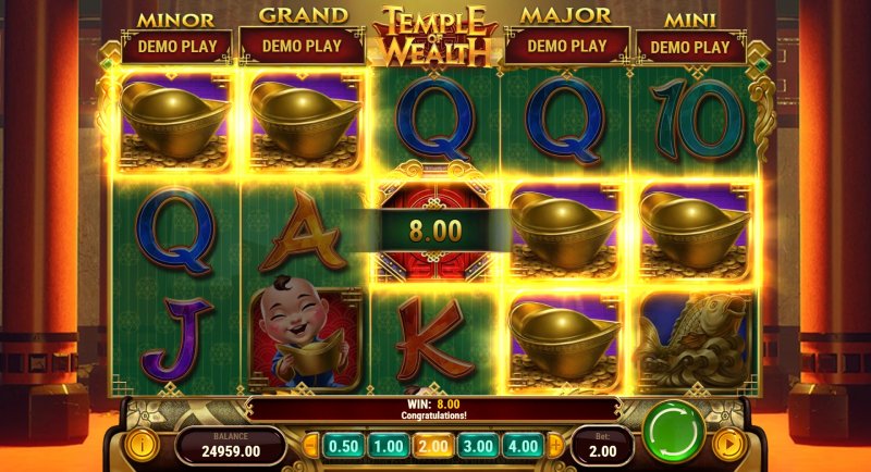 Temple of Wealth slot wild feature
