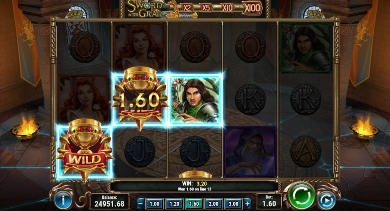 The Sword and the Grail slot wild feature