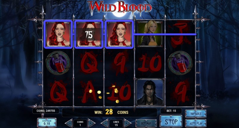 Wild Blood slot win combination