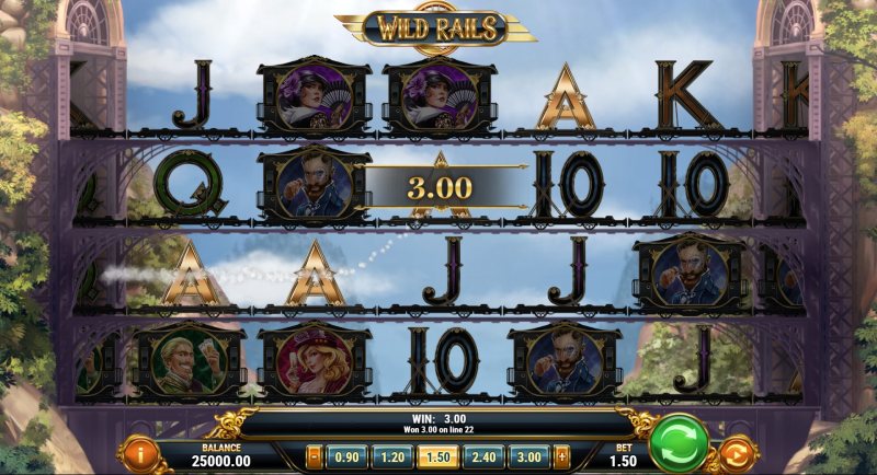 Wild Rails slot win combination