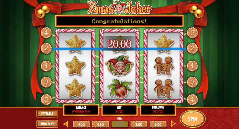 Xmas Joker slot win combination