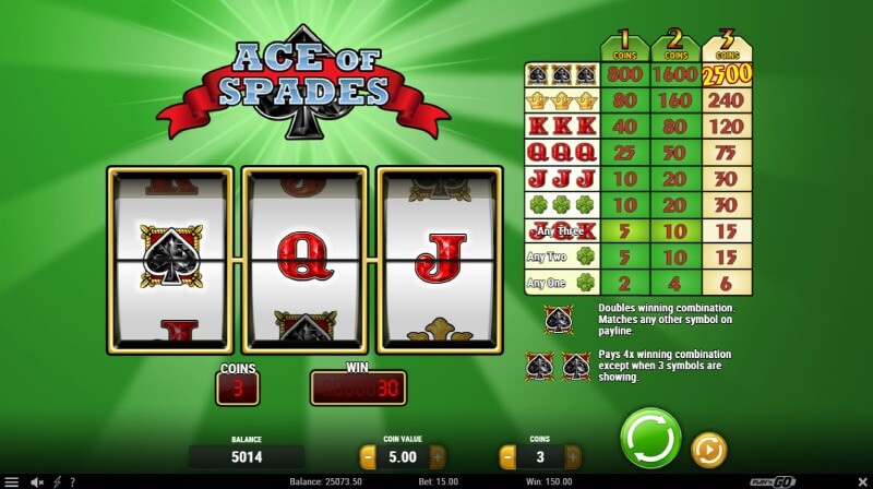 Ace of Spades Slot Wild Feature