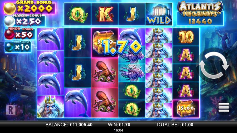 Atlantis Megaways Slot Win Combination