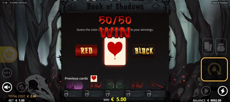 Book of Shadows Slot Gamble Feature