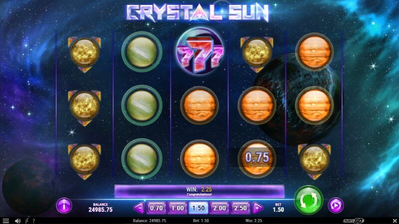Crystal Sun Slot Win Combination