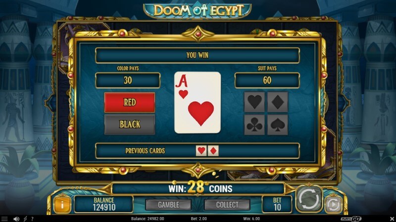 Doom of Egypt Slot Gamble Feature