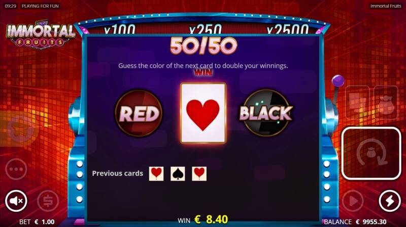 Immortal Fruits Slot Gamble Feature