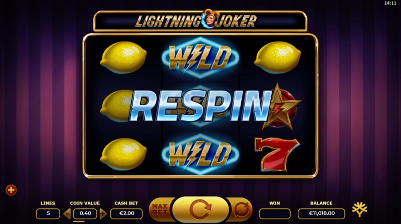 Lightning Joker Slot Respin Feature