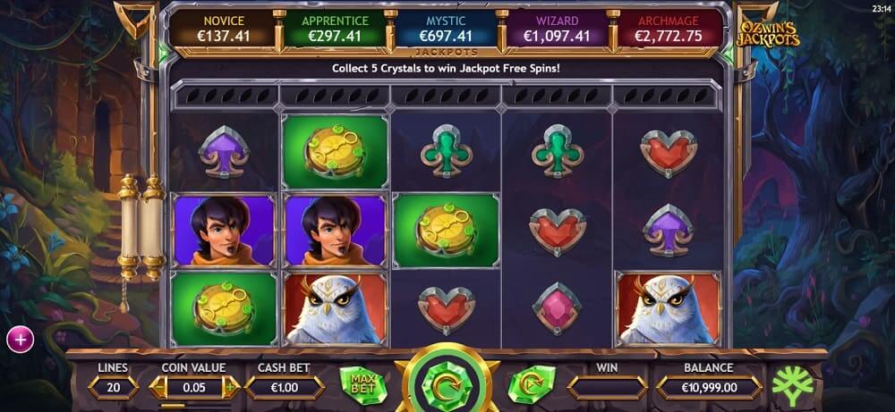 ozwin's jackpots playing process