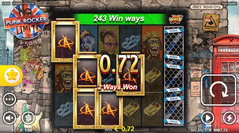 Punk Rocker Slot Win Combination