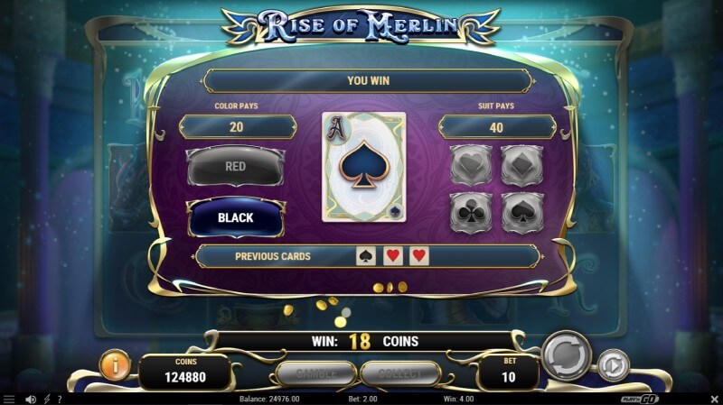 Rise of Merlin Slot Gamble Feature