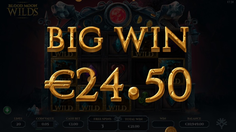 Blood Moon Wilds Slot Free Spin Big Win